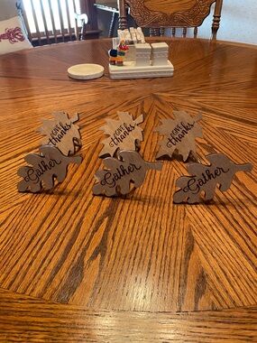 Napkin Rings Laser Cut Wood Leaf EUC